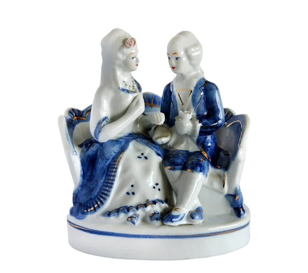 Porcelanowa figurka para w miłości — Zdjęcie stockowe