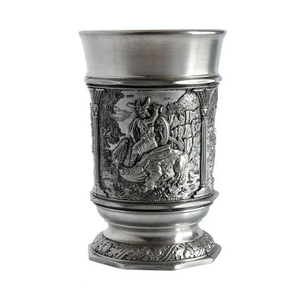 Pewter wine goblets — Stock Photo, Image