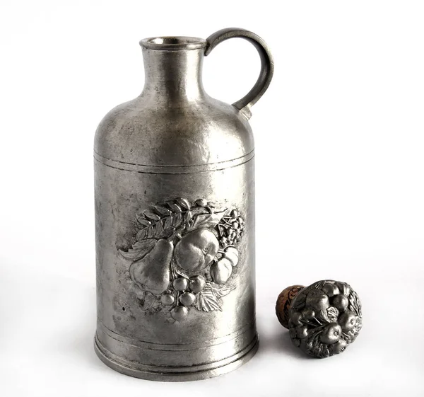 Antique pewter decanter — Stock Photo, Image