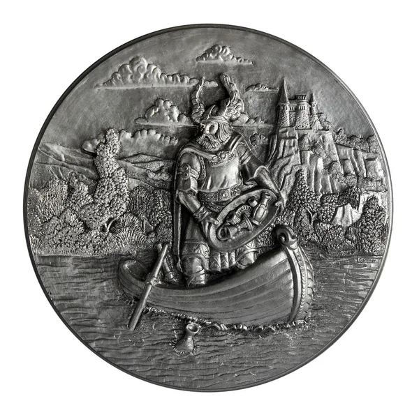 Pewter bas-relief — Stock Photo, Image