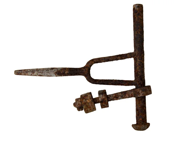 Old rusty iron part of primitive mechanism — Stock Photo, Image