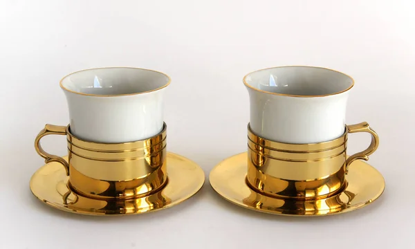 Ensemble de deux tasses en porcelaine — Photo