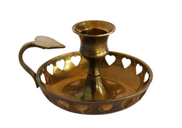 Antique brass candle holder — Stock Photo, Image