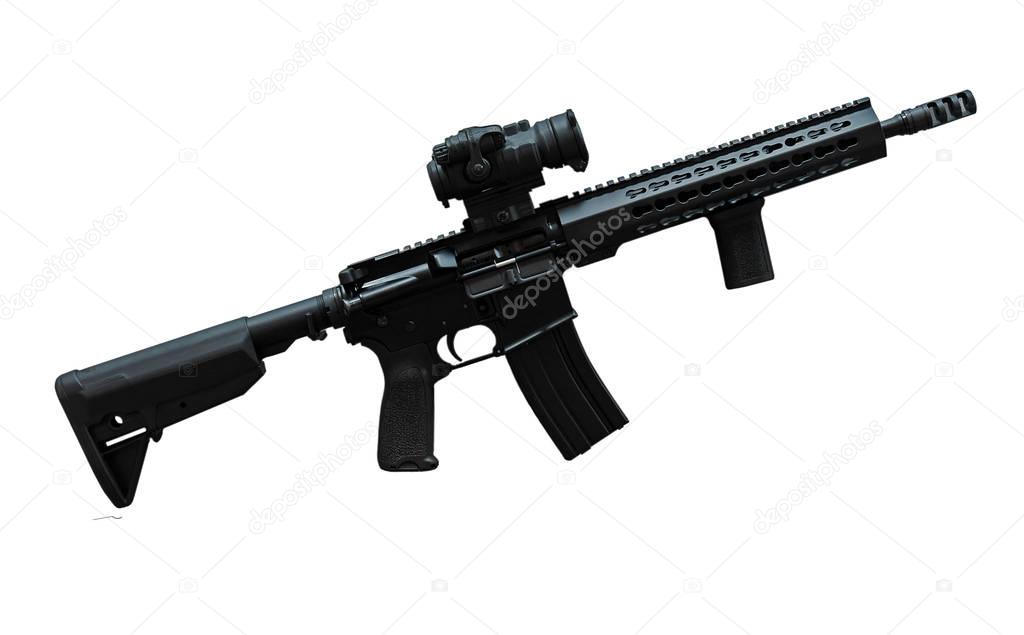 Black automatic rifle