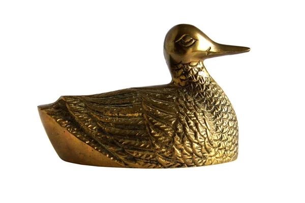 Bronzestatuette einer Ente — Stockfoto