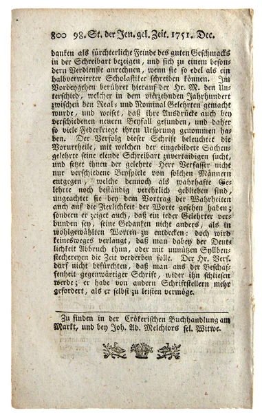 Page of the German antique newspaper — Stock Photo, Image