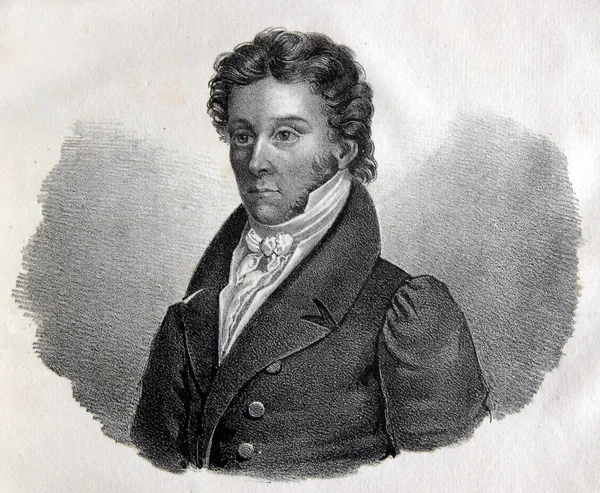 Engraving of male portrait — Stock Photo, Image