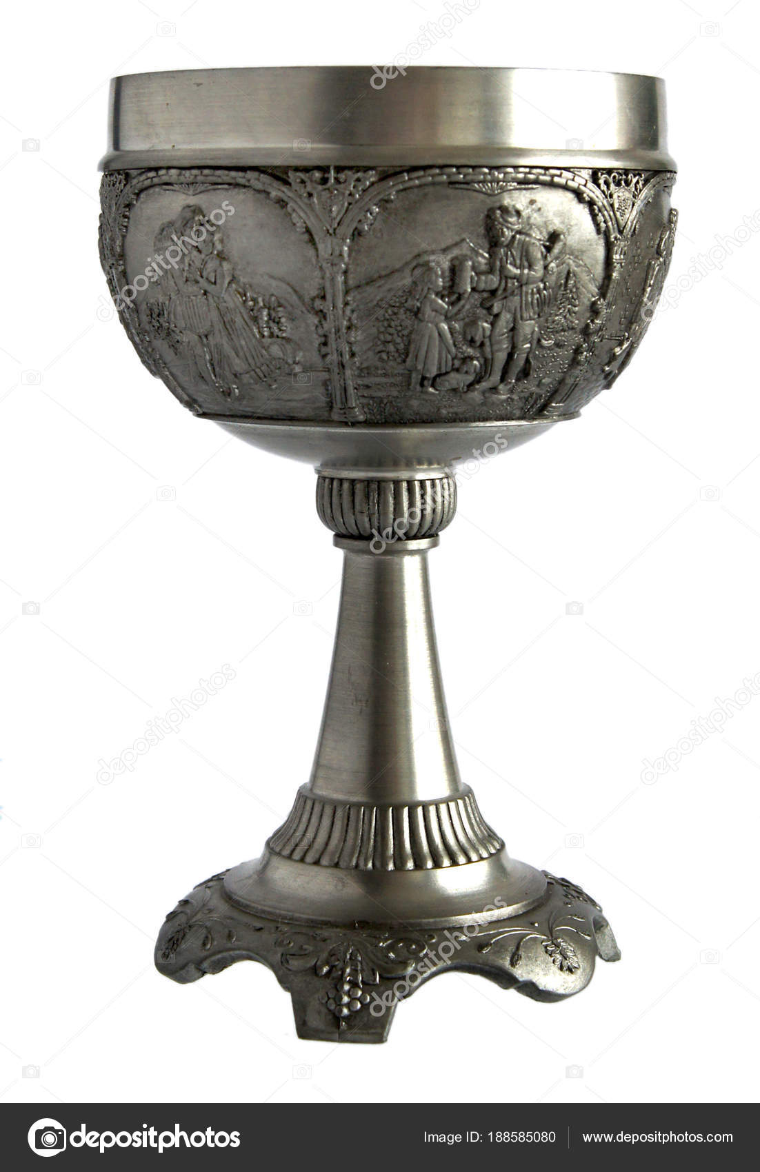 Vintage pewter wine goblet Stock Photo by ©V_Nikitenko 188585080