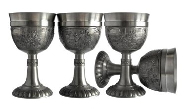 Vintage kalay şarap kadehler