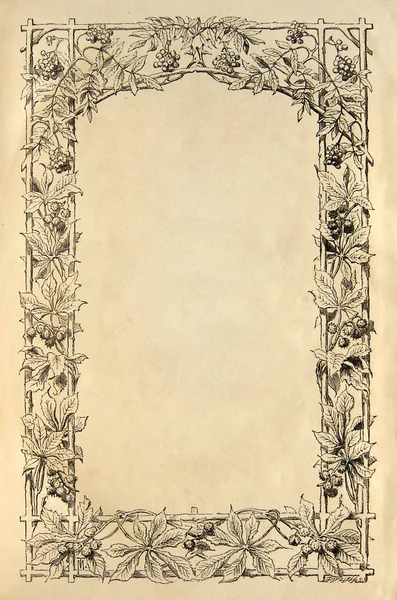 Página do livro antigo com decoração gravura — Fotografia de Stock