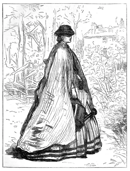 Mulher na moda no jardim — Fotografia de Stock