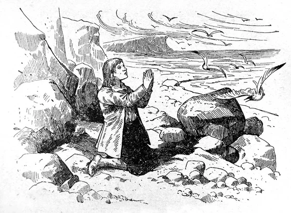 A young man praying — Stock Photo, Image