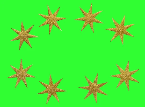 Estrelas simbólicas douradas como decoração — Fotografia de Stock