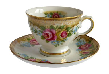 Antika porselen fincan ve fincan tabağı