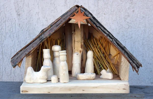 Nativity scene or Christmas crib — Stock Photo, Image