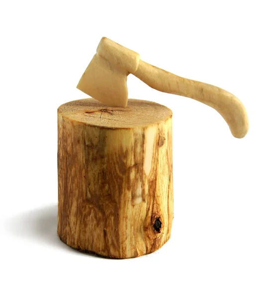 Miniature wooden ax — Stock Photo, Image