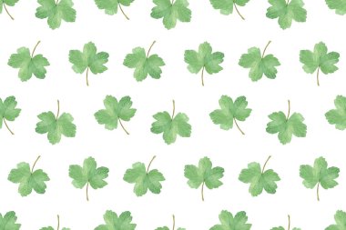 suluboya yeşil süslü yapraklar beyaz arkaplanda tekrarlanan desen