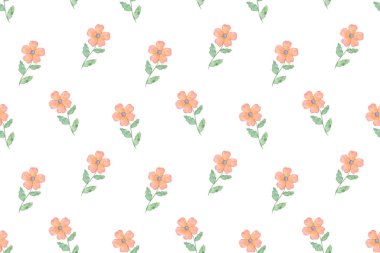 Dekoratif pembe bir çiçek deseni, basit bir çiçek süsü.
