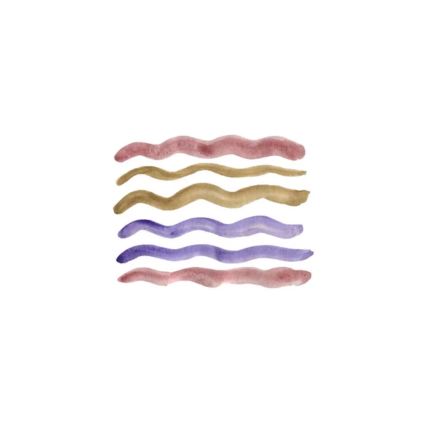 Een patroon van abstract vierkant gevormd met aquarel horizontale lijnen — Stockfoto