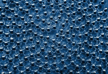 Koyu mavi renkli soyut arkaplan, gümüş inci çelenk