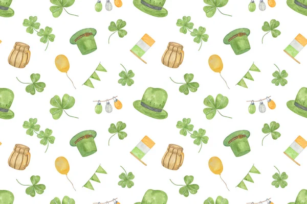 A repeat pattern of St Patrick's day elements — 스톡 사진