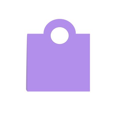 Mavi bir alışveriş çantasının basit bir vektör çizimi