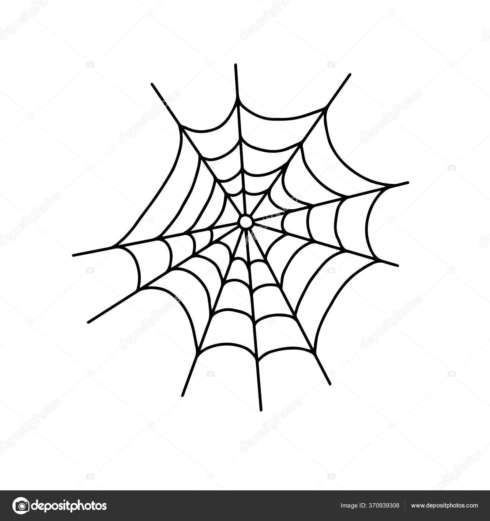 Desenho De Halloween Mão Desenhada Teias De Aranhas Assustadoras
