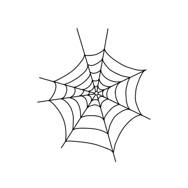 Ilustración Del Contorno Vectorial Una Tela Araña Halloween Lujo Simple — Vector de stock