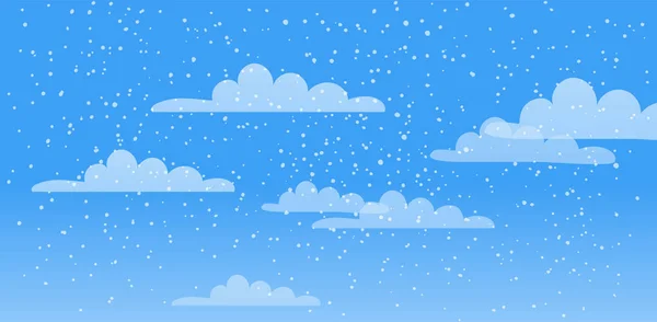 Ciel printanier, nuages, précipitations, pluie, neige, grêle. Illustration vectorielle. Fond naturel avec place pour le texte . — Image vectorielle