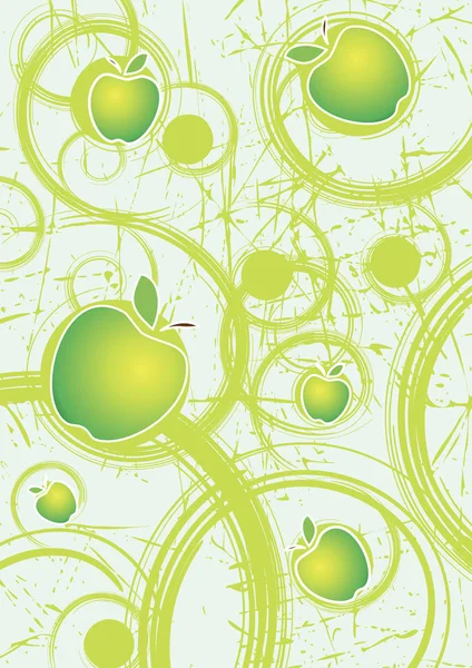 Apples.Organnic 食品和鸡尾酒的抽象背景 — 图库矢量图片