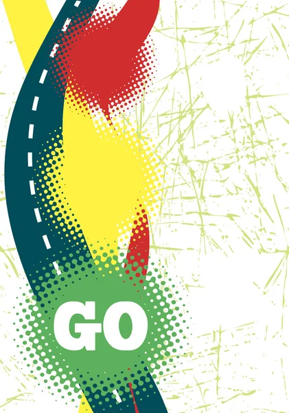 Trafik ışıkları ile soyut poster — Stok Vektör