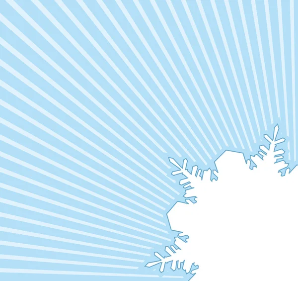 Banner cuadrado azul con copo de nieve. Fondo de invierno — Vector de stock