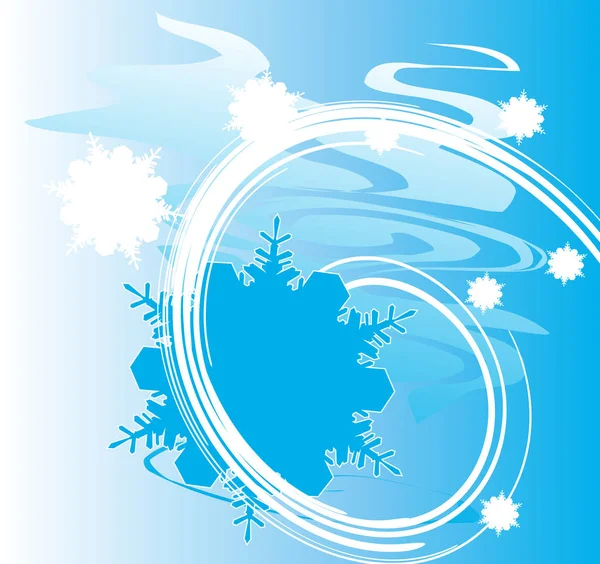Fond d'hiver abstrait avec flocons de neige — Image vectorielle