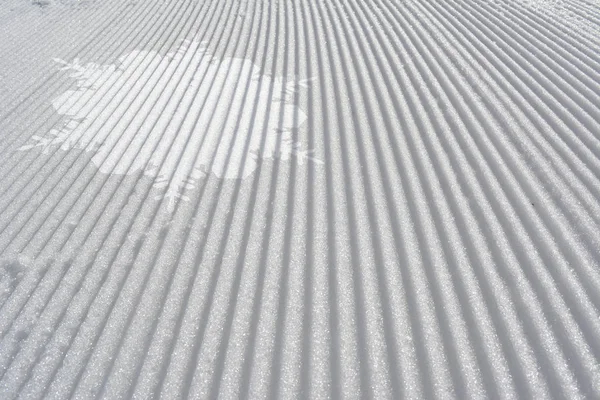 Kayak pisti ile beyaz kar tanesi. Soyut Kayak arka plan — Stok fotoğraf