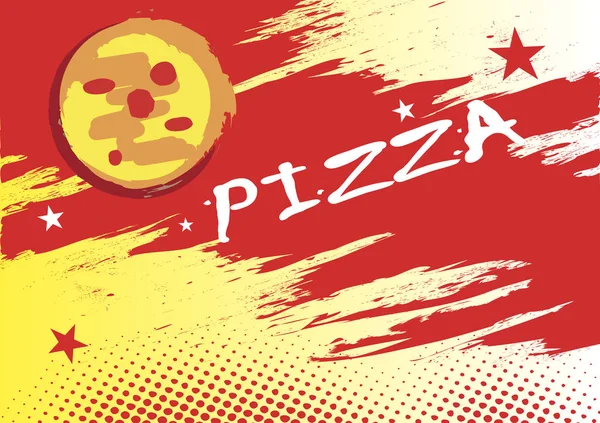 Abstraktní horizontální pizza nápis — Stockový vektor