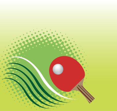 Abstract square table tennis banner.Green background clipart
