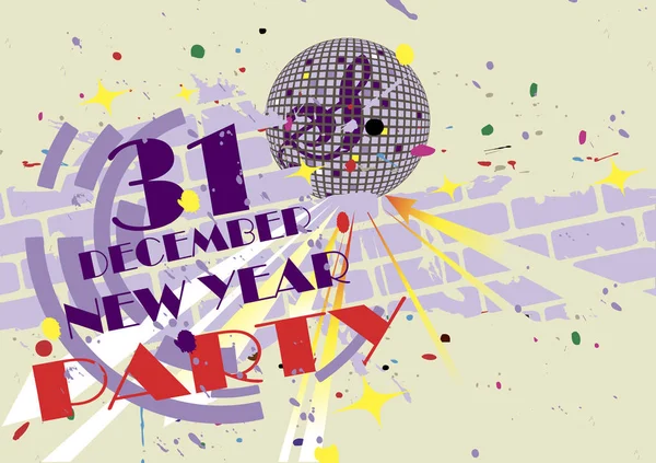 Año nuevo party.Abstract cartel — Archivo Imágenes Vectoriales