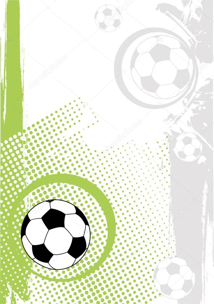 Vertical football poster.Green background