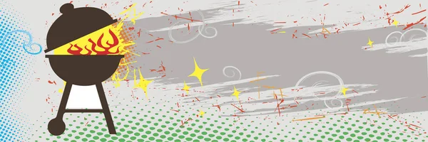 Οριζόντια Bbq banner — Διανυσματικό Αρχείο