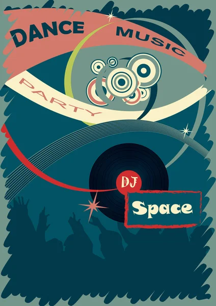 DJ eye.Abstrak poster pesta - Stok Vektor