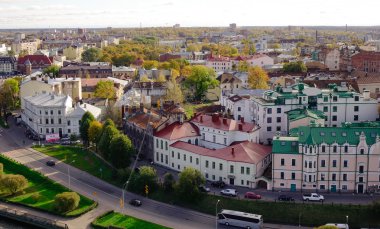Vyborg, Rusya - 6 Ekim 2016. Cityscape Vyborg, Rusya Federasyonu.