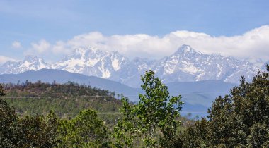 Black Dragon Snow Mountain Dali, Yunnan, Çin ile orman.