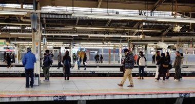 Tokyo, Japonya - 31 Aralık 2015. Shinjuku insanlara tren istasyonu, Tokyo, Japonya. Shinjuku önemli bölgesinin en büyük tren istasyonu Japonya'da biri ile biridir.