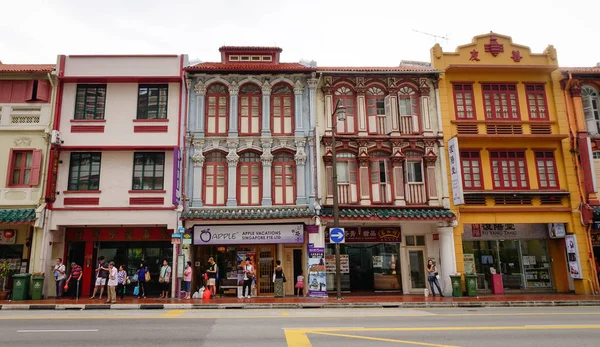 Σιγκαπούρη Δεκ 2015 Παλιά Κτίρια Που Βρίσκονται Στον Κεντρικό Δρόμο — Φωτογραφία Αρχείου