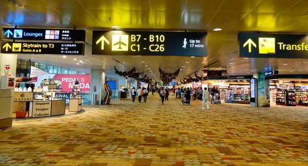 Singapore Dec 2015 Changi International Airport Major Aviation Hub Asia — Stock Photo, Image