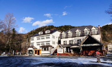 Nikko, Japonya - 2 Ocak 2016. Yumoto Onsen Nikko, Japonya'da bulunan bir lüks otel.