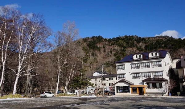 Nikko, Japonya - 2 Ocak 2016. Yumoto Onsen Nikko, Japonya'da bulunan bir otel.