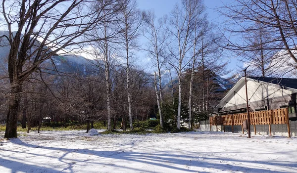 Casa Madera Invierno Nikko Japón — Foto de Stock