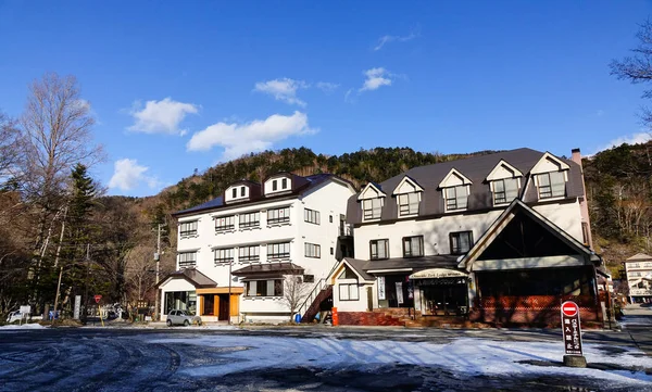 Nikko, Japonya - 2 Ocak 2016. Yumoto Onsen Nikko, Japonya'da bulunan bir lüks otel.