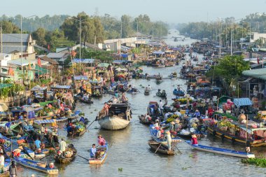 Mekong Delta, Güney Vietnam içinde yüzen çarşı 